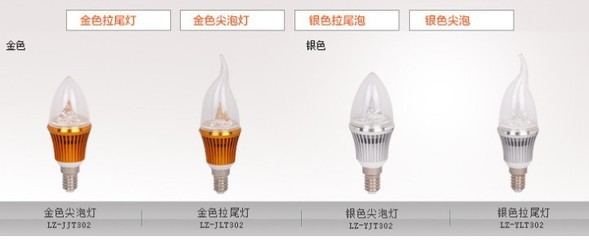 【【厂家直销】LED大功率蜡烛灯/球泡灯/尖泡灯3W 金色 led室内灯具】价格,厂家,图片,其他LED灯具,慈溪才华电器-